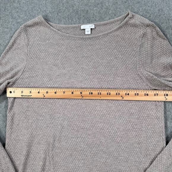 J. Jill Waffle Knit Tunic Sweater Tan Long Sleeve Women's Small Pullover Top - Picture 7 of 9